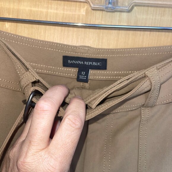 Banana Republic Womens Pants Size 12 Tan Tapered Cargo Belted Stretch Casual - Picture 4 of 8